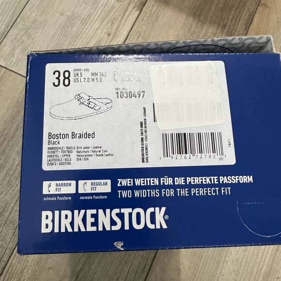 Birkenstock Boston Braided Black Suede Slip-On Clogs - Picture 6 of 6